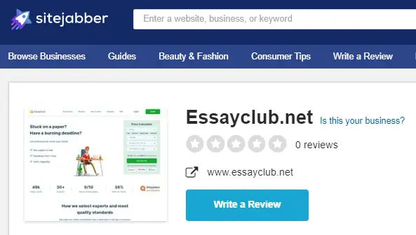 EssayClub reviews Sitejabber