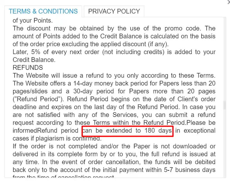 refund policy