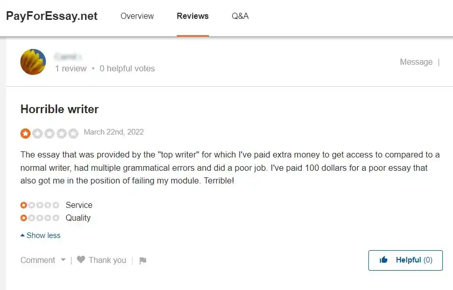 customer review
