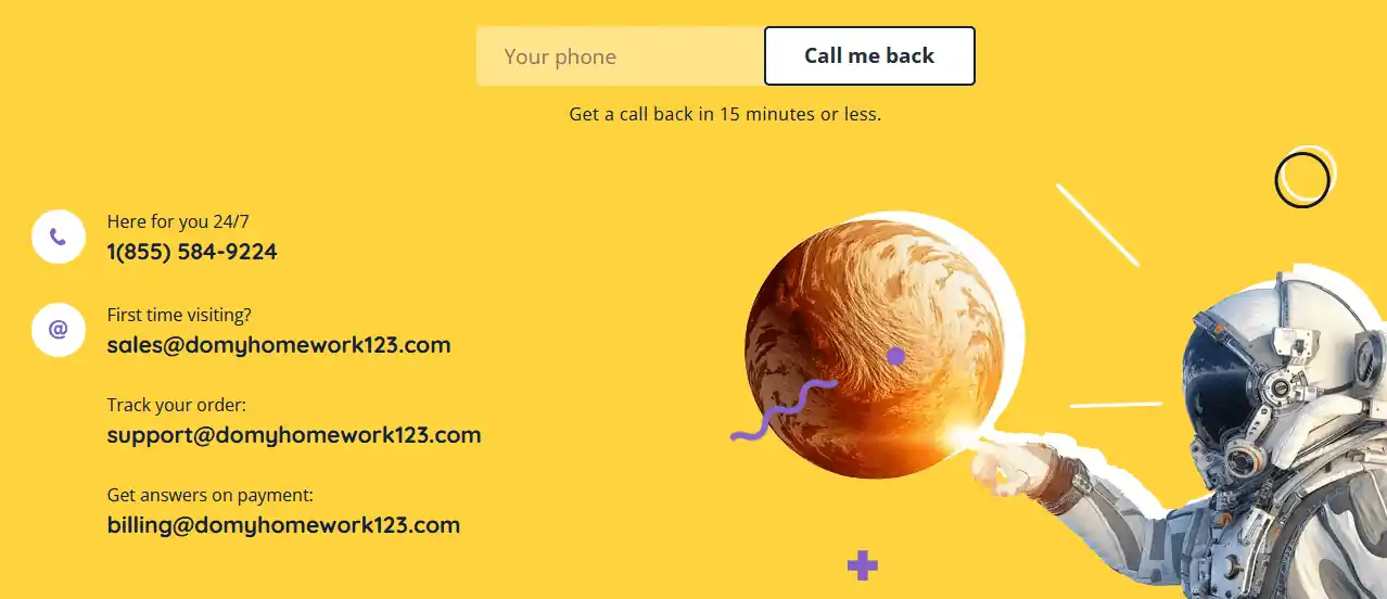 DoMyHomework123 customer support