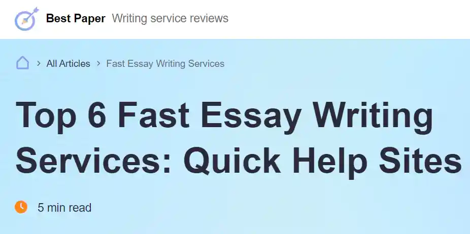 Fast Essay Writing Services