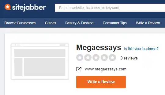MegaEssays reviews on Sitejabber