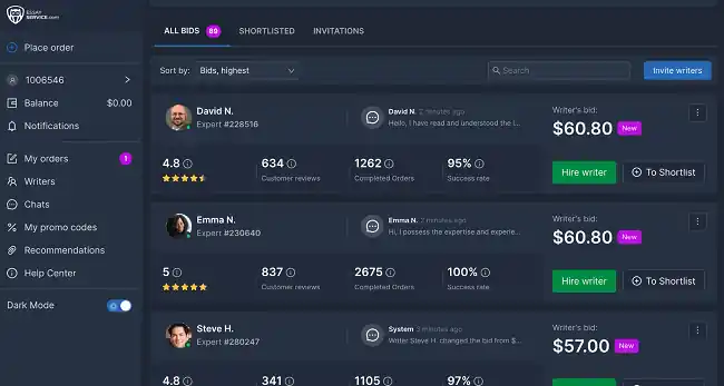EssayService prices