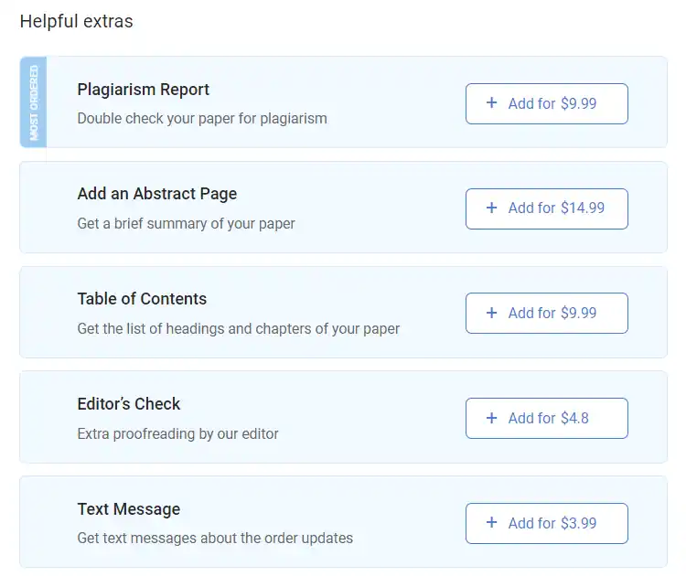 Essaytigers additional featurese