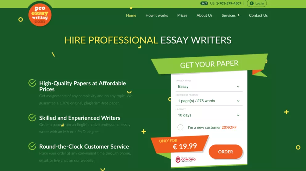 ProEssayWriting main page