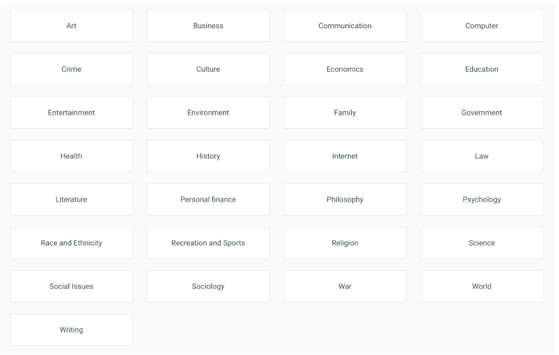 Writing Services Pricing