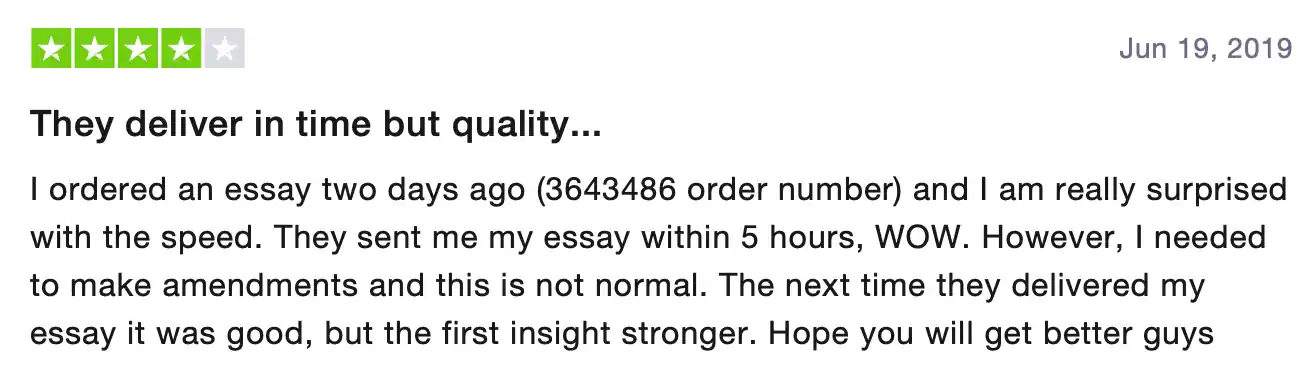 MyAdmissionsEssay review on TrustPilot