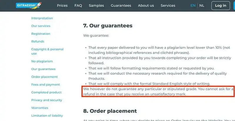 Extraessay guarantees