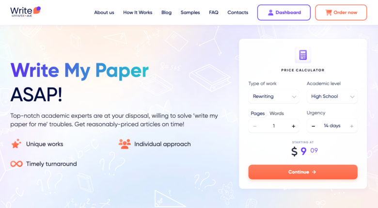 WriteMyPaper4me.org main page