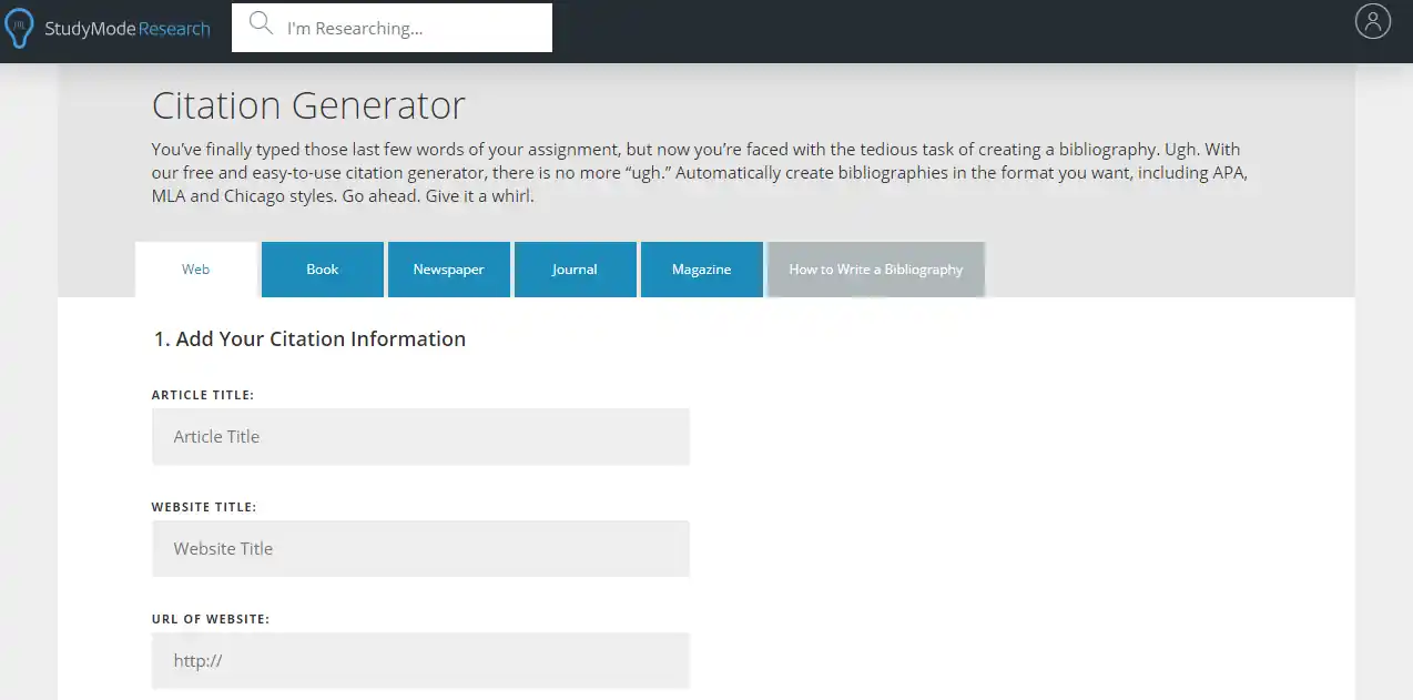 Studymode citation generator