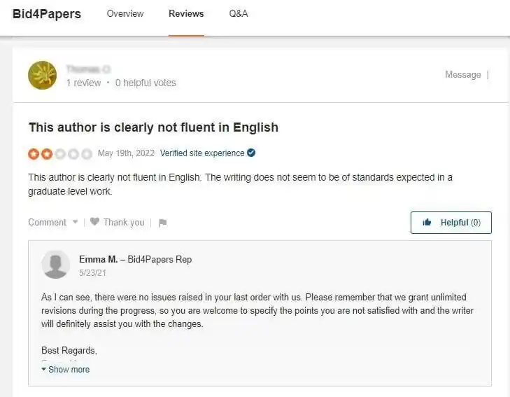 customer review