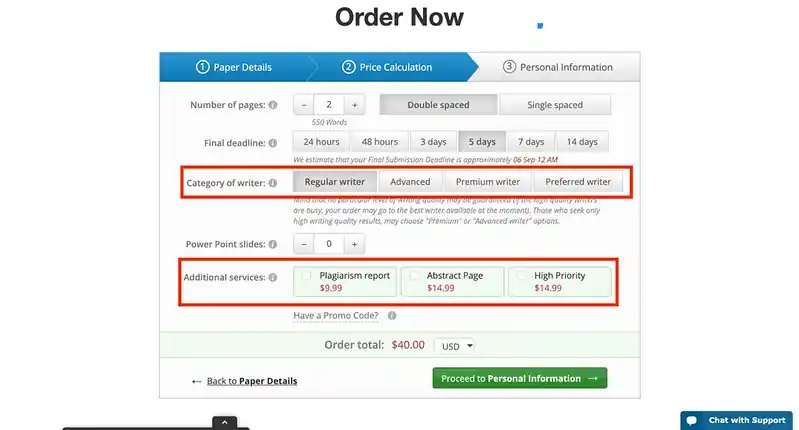 BuyEssayClub order page