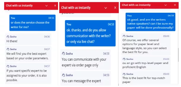 Domessay.net chat