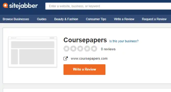 CoursePaper reviews on Sitejabber