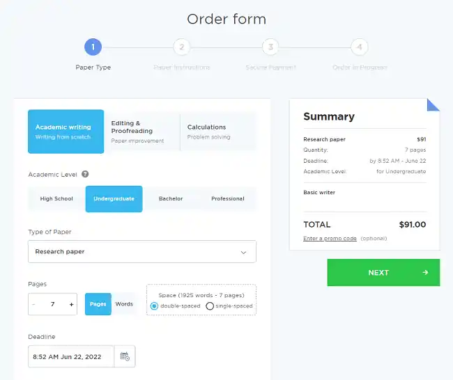 Wowessays order form