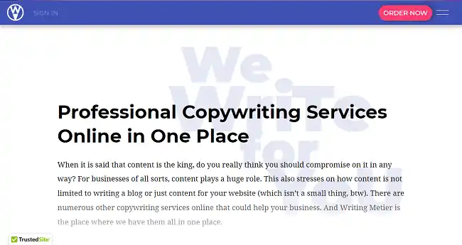 Writingmetier logo
