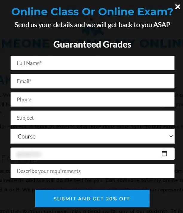 OnlineClassKing order form
