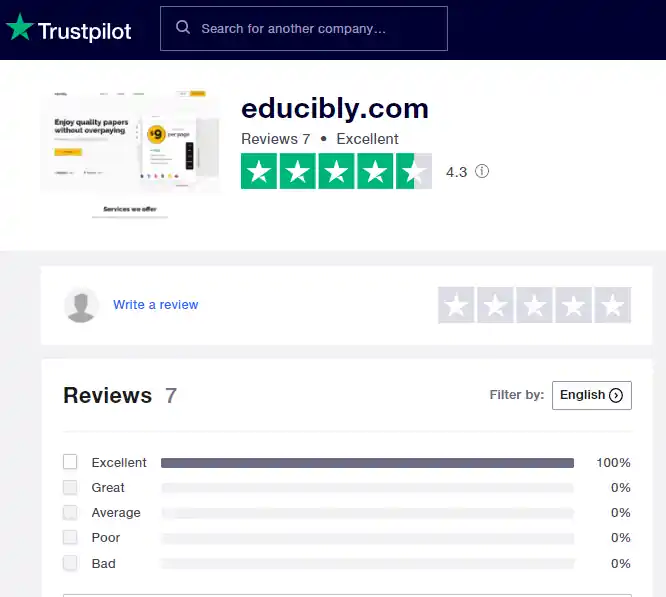 Educibly reviews on TrustPilot