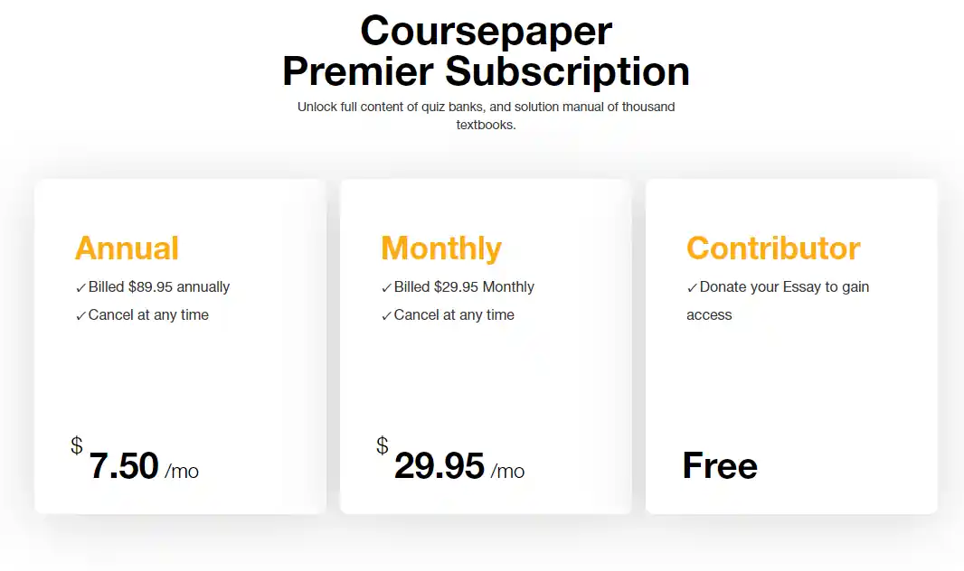 CoursePaper prices