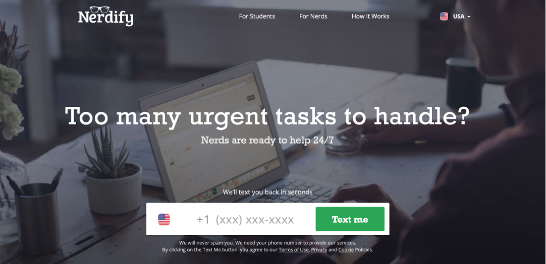 Nerdify main page