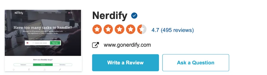 Nerdify reviews