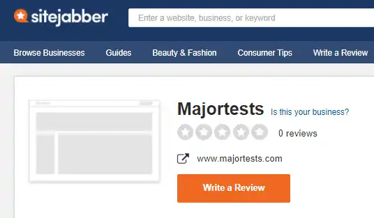 MajorTests reviews on Sitejabber