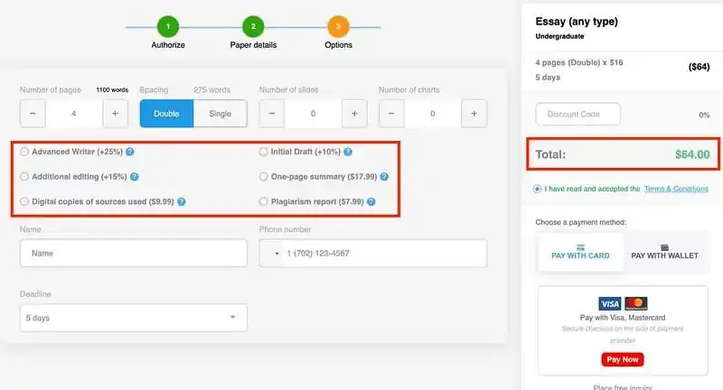 Extraessay additional features