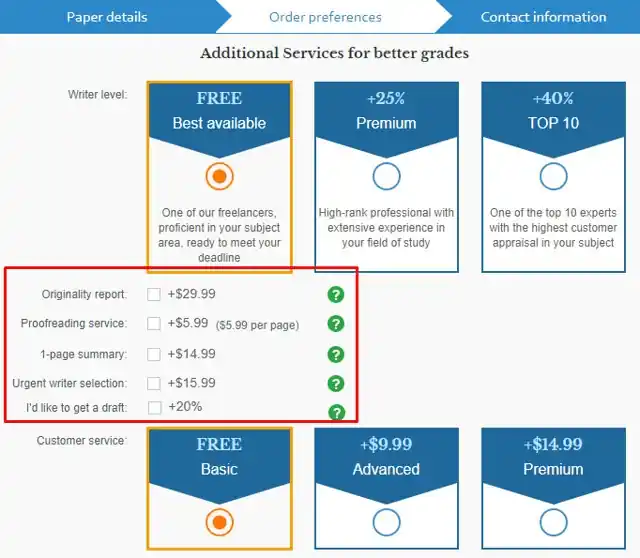 GrabMyEssay Additionall features