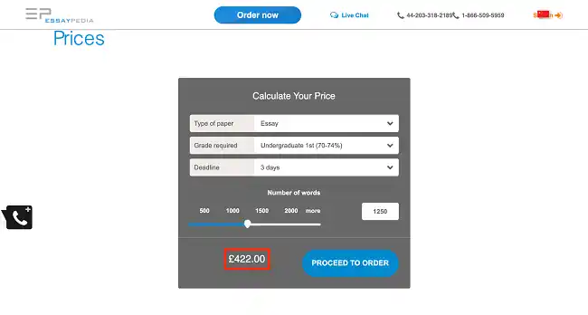 EssayPedia final price