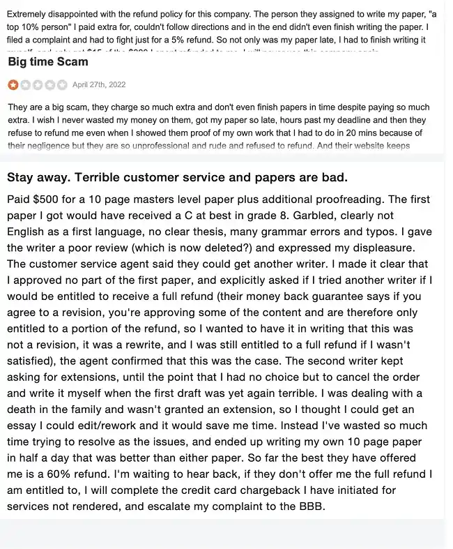 GrabMyEssay reviews on Sitejabber