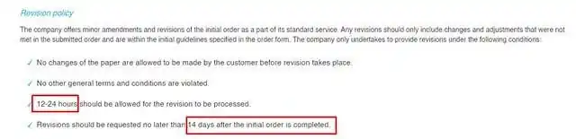 MyperfectWords revision policy