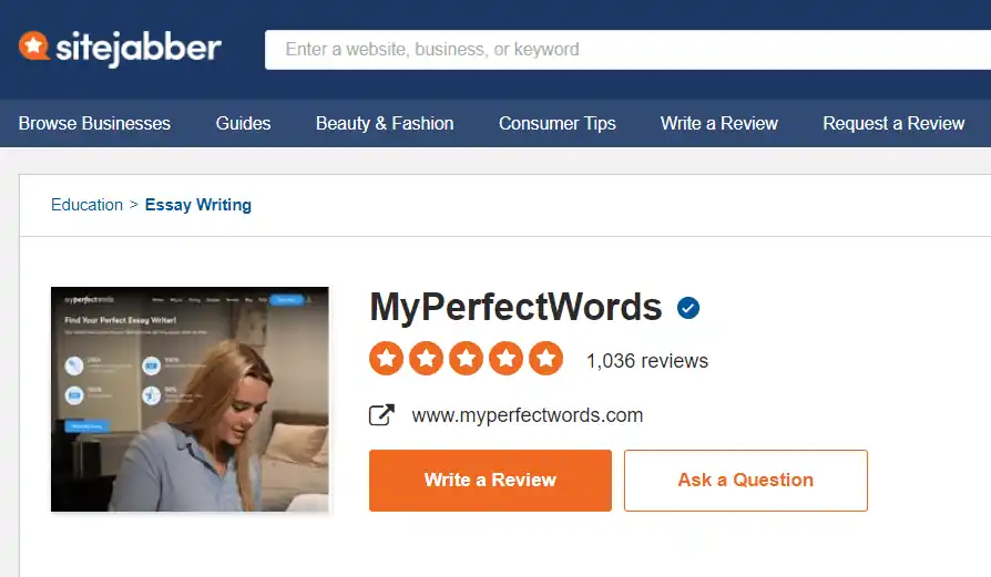 MyperfectWords reviews on Sitejabber