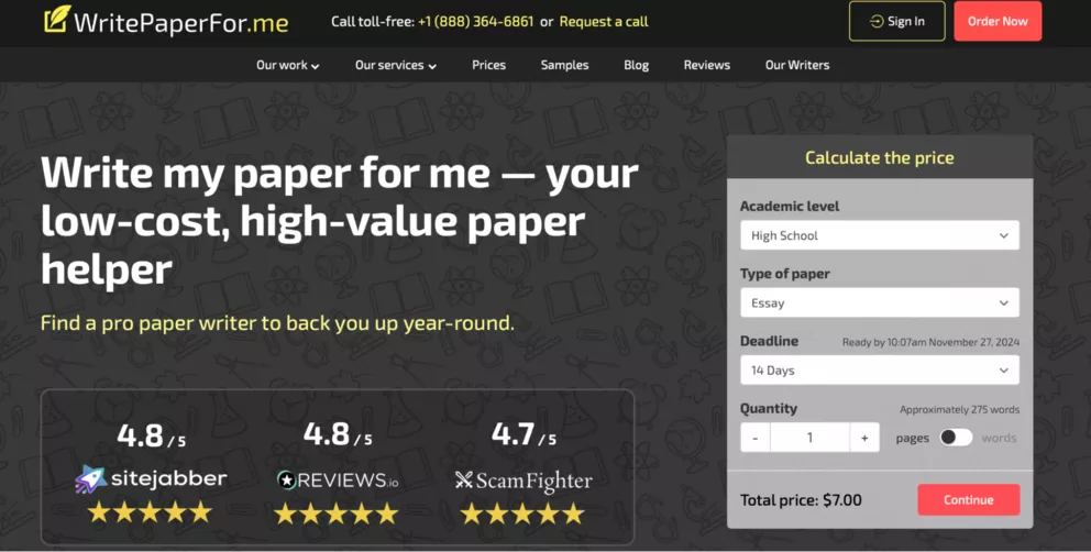 WritePaperFor main page