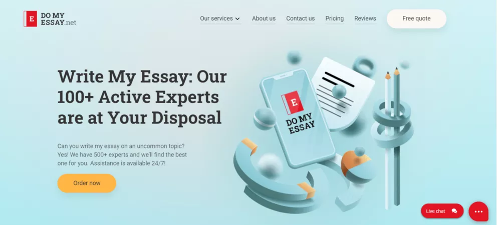 Domessay.net main page