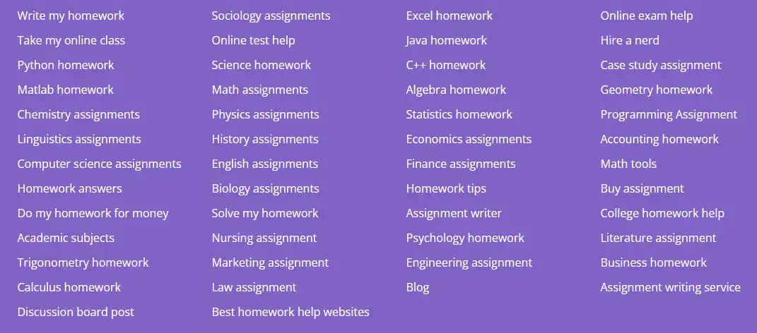 DoMyHomework123 Types of Services Provided