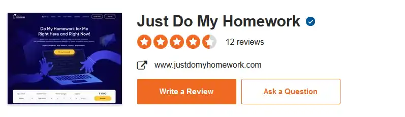 JustDoMyHomework reviews on SiteJabber
