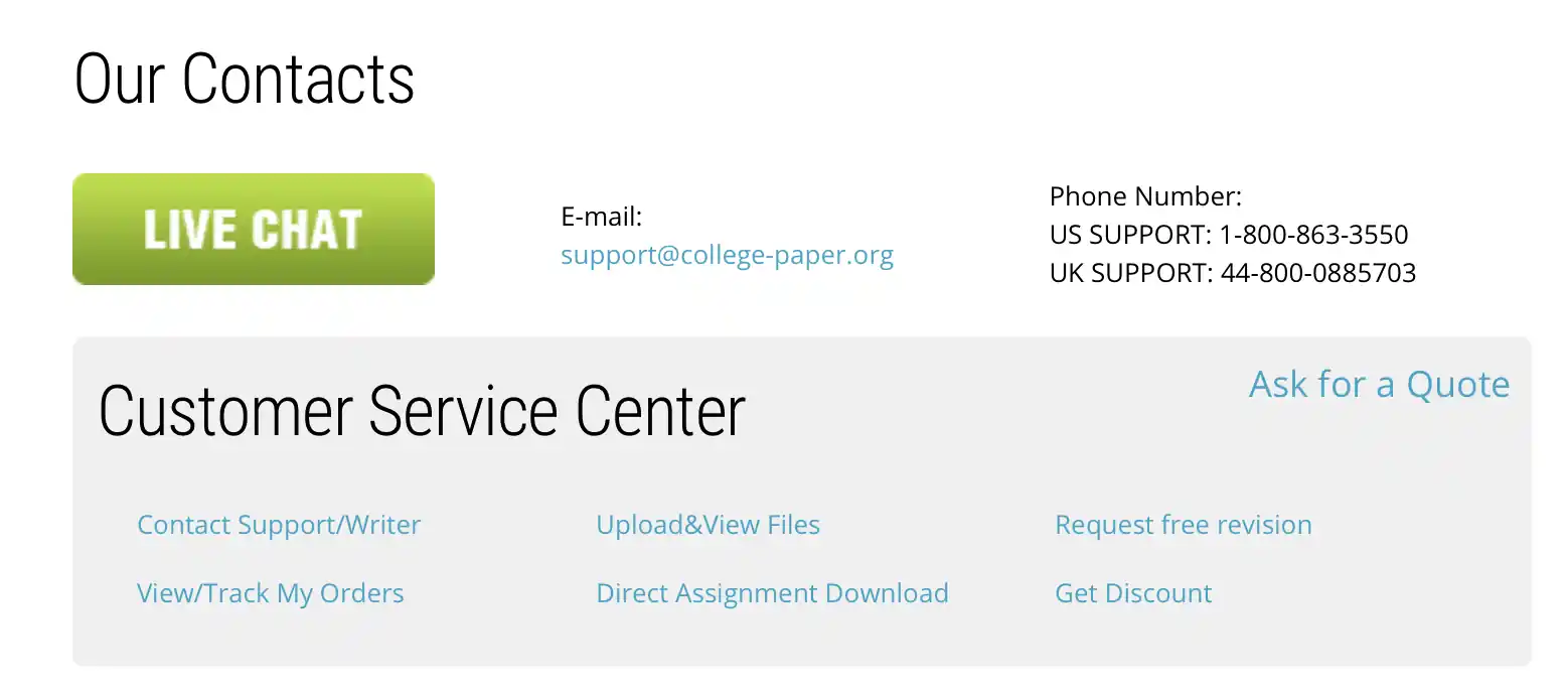 College-Paper contacts