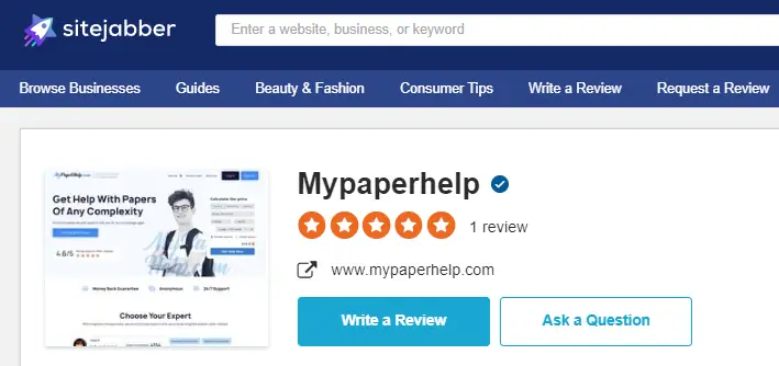 MyPaperHelp reviews Sitejabber