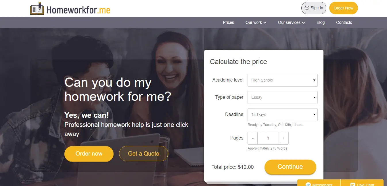 HomeWorkForMe review logo