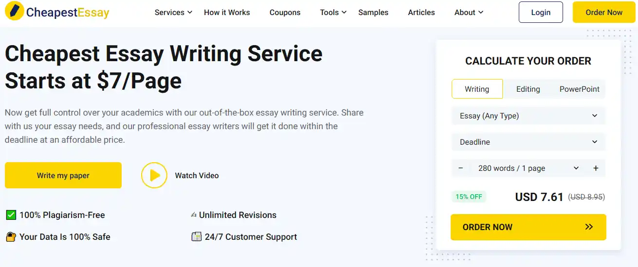 CheapestEssay main page