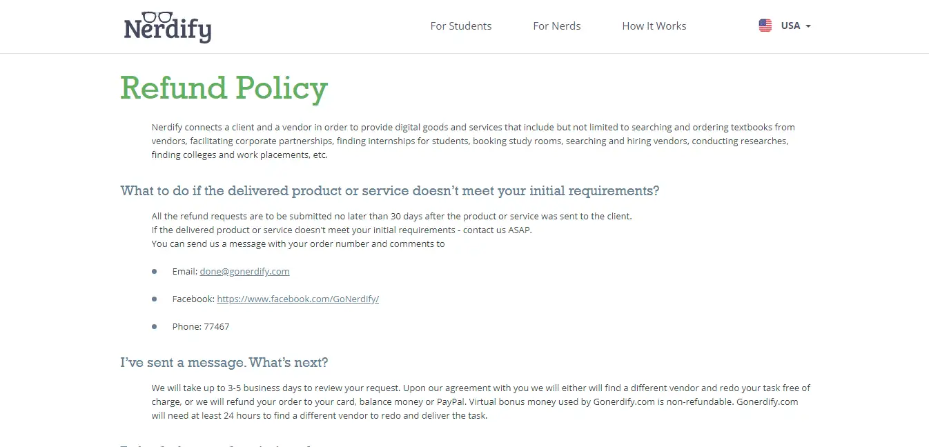 GoNerdify refund policy