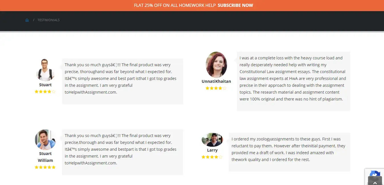 Reviews on HelpWithAssignment