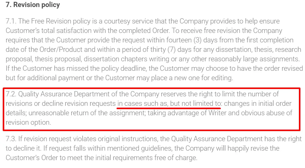 SuperiorPapers revision policy