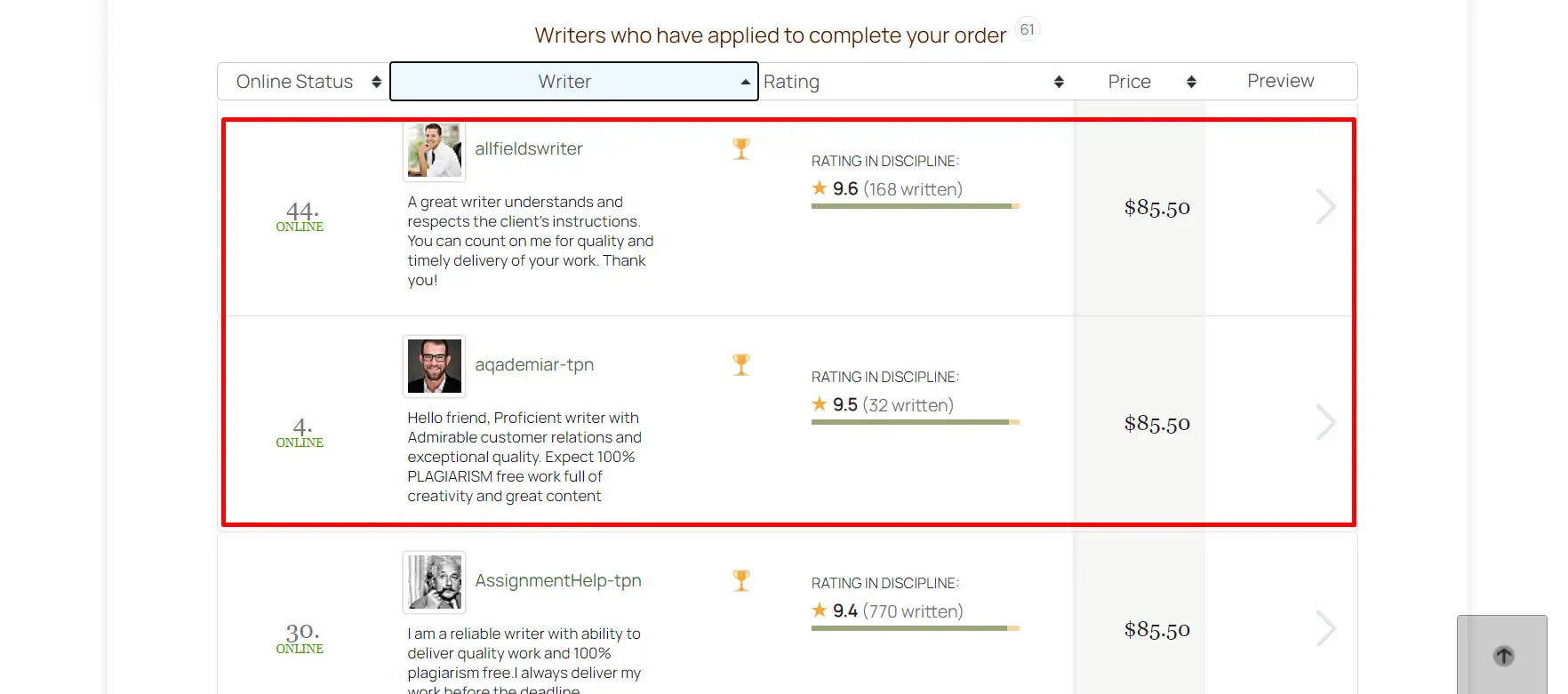 WriteMyEssayOnline writers