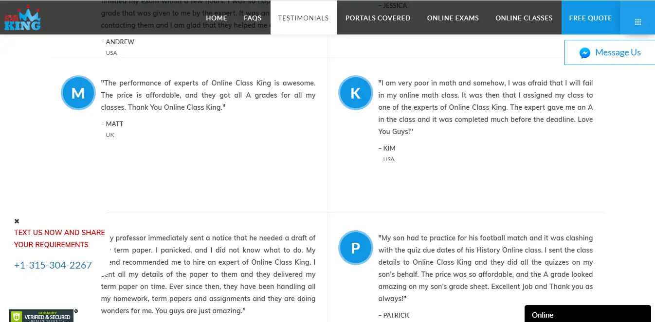 OnlineClassKing guarantees