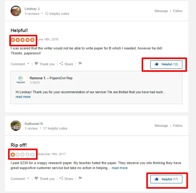 PapersOwl reviews on SiteJabber