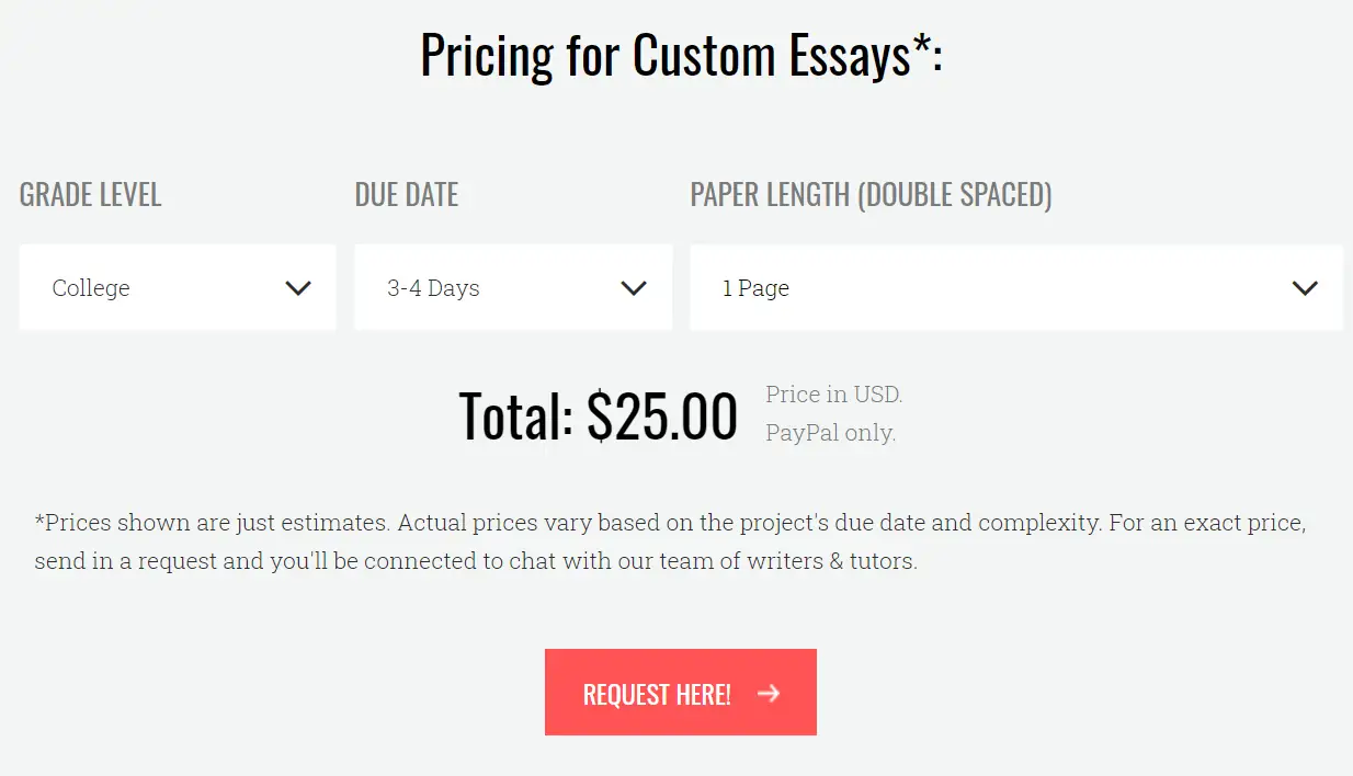 KillerPapers pricing