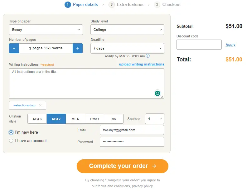 HelpfulPapers order form