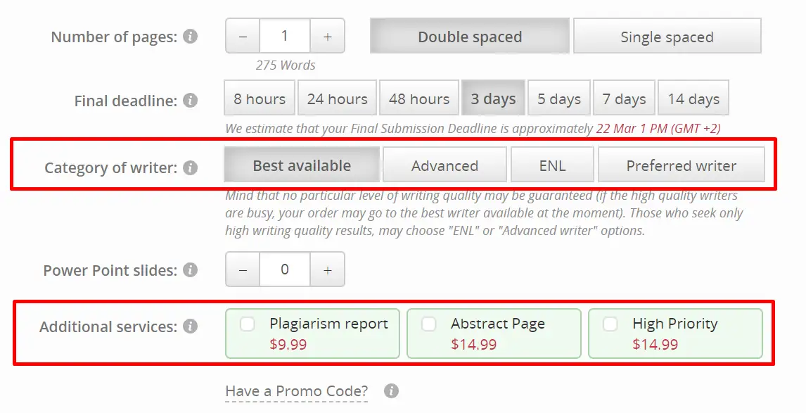 EssayOneDay order form