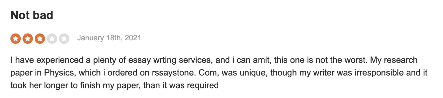 Reviews on Essaystone at Sitejabber